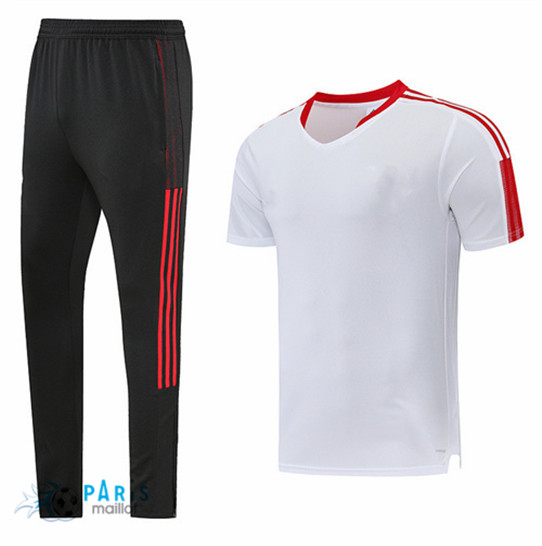 Maillotparis Créer Maillot Training Foot Manchester United + Pantalon Blanc 2023/24