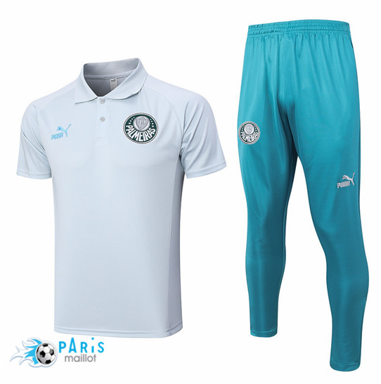 Maillotparis Vente Maillot Training Foot Palmeiras Polo + Pantalon Gris 2023/24