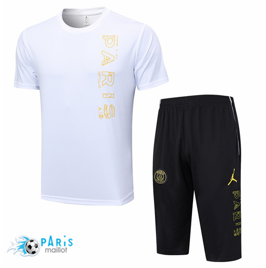Maillotparis Site Maillot Training Foot Paris Saint Germain + Short 3/4 + Pantalon Blanc 2023/24