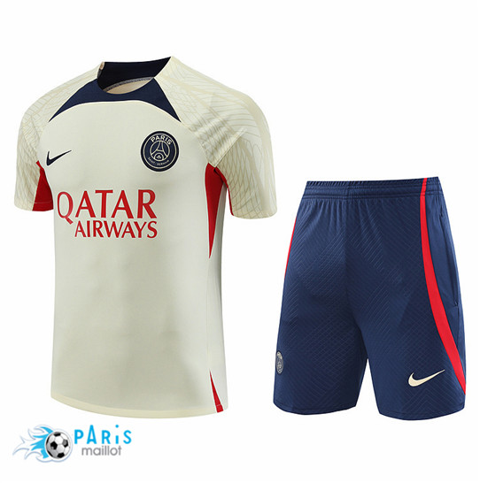 Maillotparis Thaïlande Maillot Training Foot Paris Saint Germain + Short Jaune 2023/24