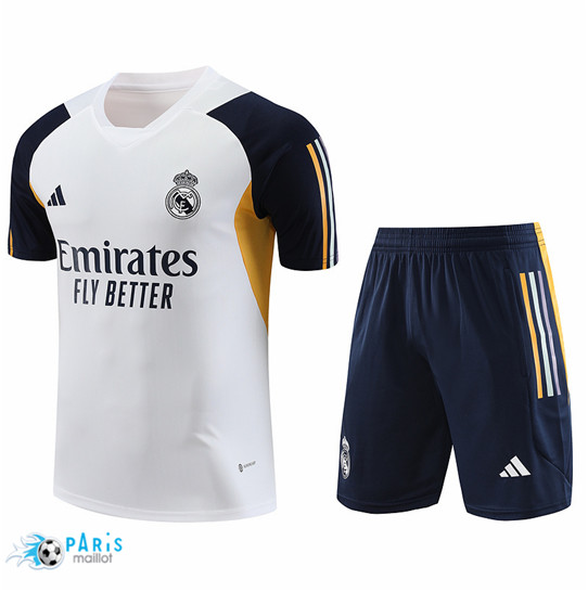 Maillotparis Achat Maillot Training Foot Real Madrid + Short Blanc 2023/24