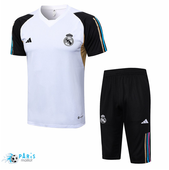 Maillotparis Acheter Maillot Training Foot Real Madrid + Short Blanc 2023/24