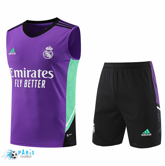 Maillotparis Acheter Maillot Training Foot Real Madrid Debardeur + Short Violet 2023/24