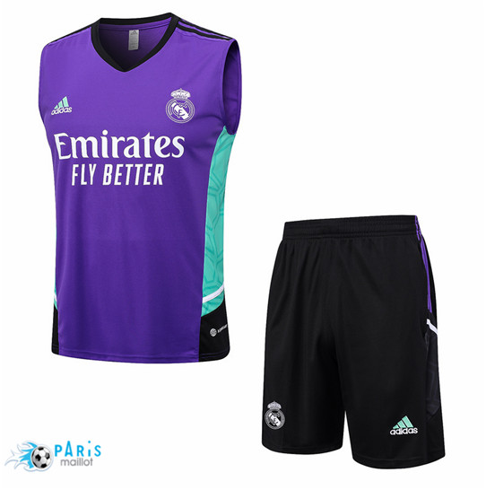 Maillotparis Créer Maillot Training Foot Real Madrid Debardeur + Short Violet 2023/24