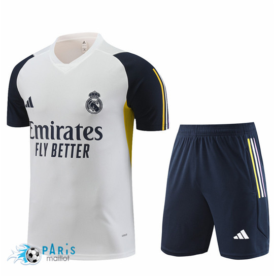 Maillotparis Discount Maillot Training Foot Real Madrid Enfant + Short Blanc 2023/24