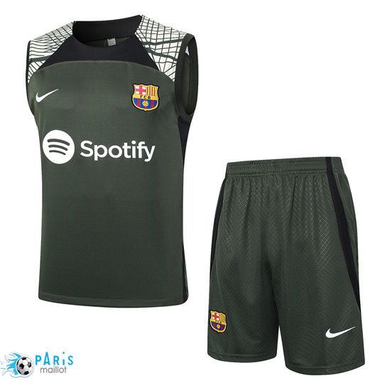 Maillotparis Flocage Maillot Foot Barcelone Debardeur + Shorts vert foncé 2024/25