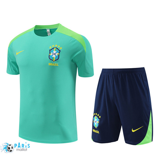 Maillotparis Site Maillot Foot Brésil Enfant + Shorts vert 2024/25