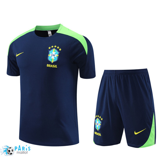 Maillotparis Soldes Maillot Foot Brésil Enfant + Shorts bleu royal 2024/25