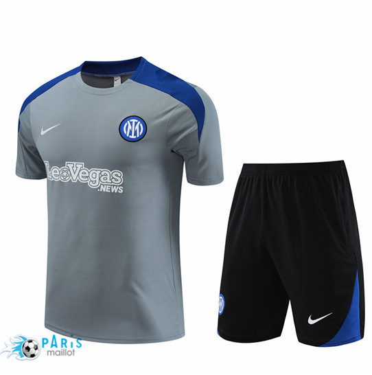 Maillotparis Flocage Maillot Foot Inter Milan + Shorts gris 2024/25