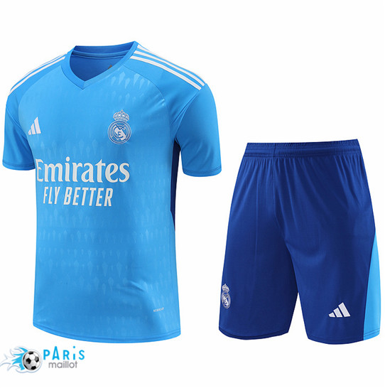 Maillotparis Site Maillot Foot Real Madrid Gardien de but + Shorts bleu clair 2024/25