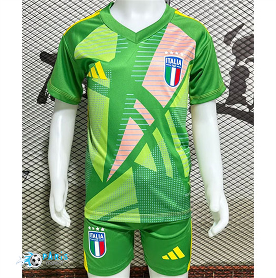 Maillot Foot Italie Enfant Gardien De But Vert 2024/25