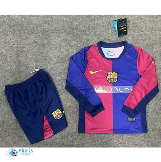 Nouveau Maillot Foot Barcelone Enfant Domicile Manche Longue 2024/25