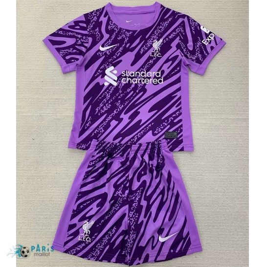 Soldes Maillot Foot Liverpool Enfant Gardien de but Violet 2024/25