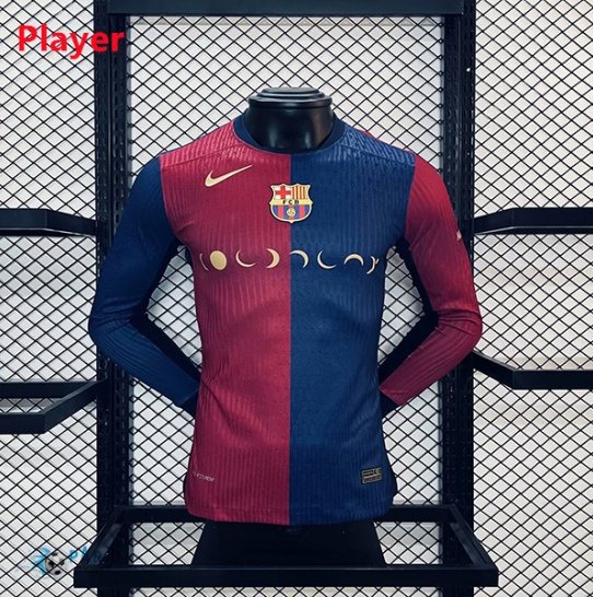 Soldes Maillot Foot Player Version Barcelone Domicile Édition spéciale Manche Longue 2024/25