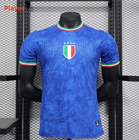 Créer Maillot Foot Player Version Italie Training Bleu 2024/25