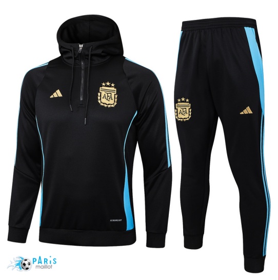 Nouveau Survetement Sweat à capuche Argentine noir 2024/25