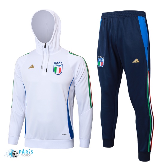 Prix Sweatshirt à capuche Italie Enfant Blanc 2024/25