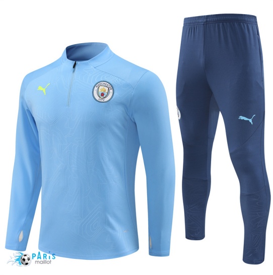 Soldes Survetement Manchester City Enfant bleu clair 2024/25