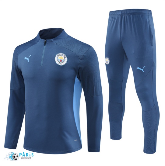 Soldes Survetement Manchester City Enfant Bleu marine 2024/25