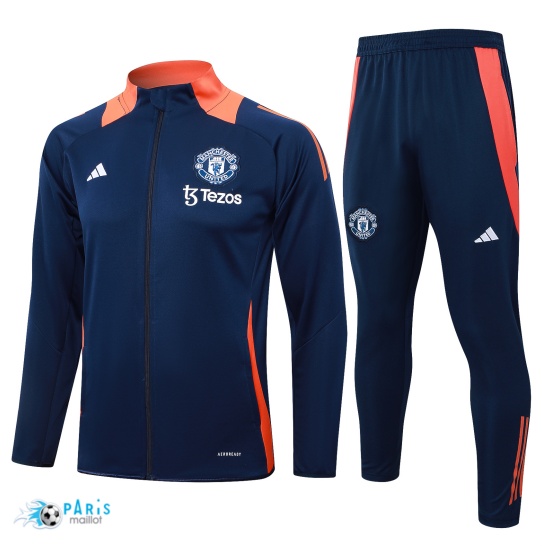 Prix Veste Survetement Manchester United Enfant Bleu marine 2024/25