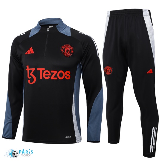 Soldes Survetement Manchester United Enfant noir 2024/25