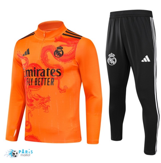 Nouveau Survetement Real Madrid Enfant Orange 2024/25