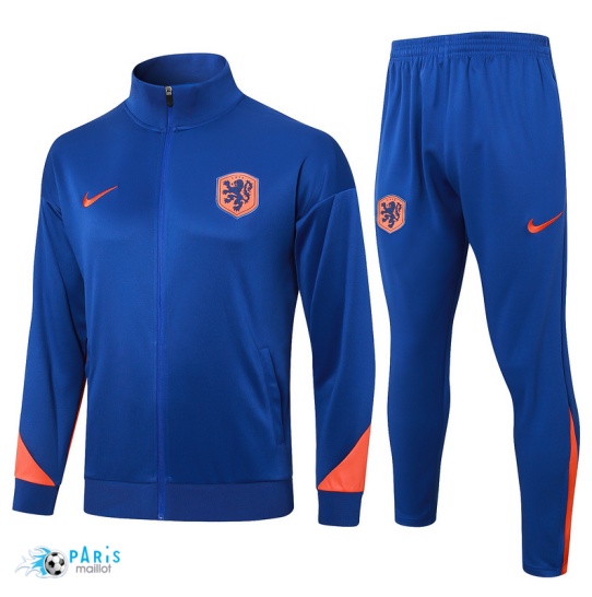 Soldes Veste Survetement Pays-Bas Bleu 2024/25