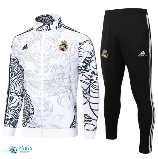 Soldes Veste Survetement Real Madrid Blanc 2024/25