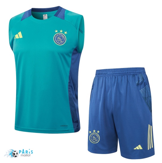 Soldes Maillot Foot Training Foot Ajax Debardeur + Short vert 2024/25