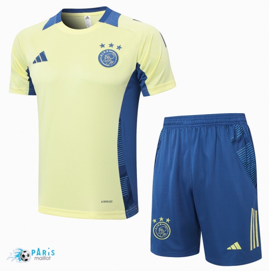 Acheter Maillot Foot Training Foot Ajax + Short jaune clair 2024/25