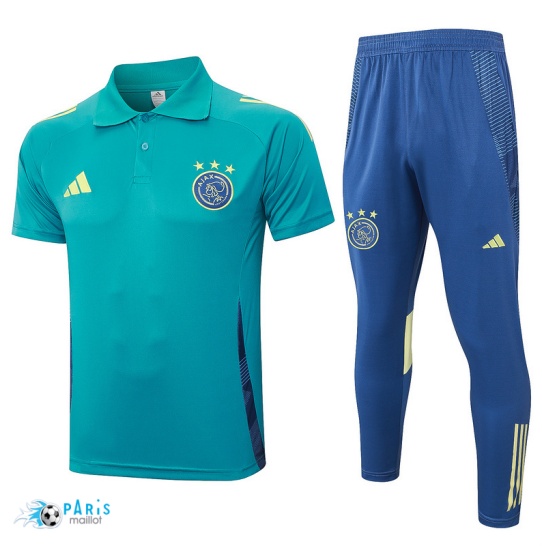 Créer Maillot Foot Training Foot Ajax Polo + Pantalon Bleu 2024/25