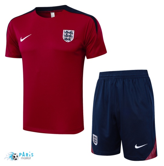 Achat Maillot Foot Training Foot Angleterre + Short rouge bordeaux 2024/25