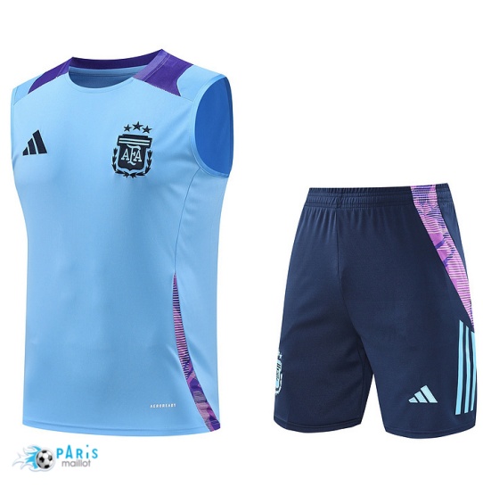 Prix Maillot Foot Training Foot Argentine Debardeur + Short Bleu Ciel 2024/25