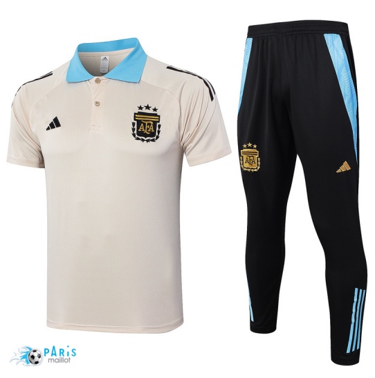 Acheter Maillot Foot Training Foot Argentine Polo + Pantalon jaune 2024/25