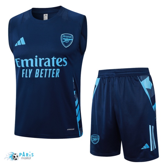 Nouveau Maillot Foot Training Foot Arsenal Debardeur + Short Bleu marine 2024/25