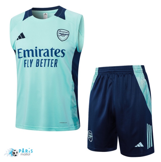 Prix Maillot Foot Training Foot Arsenal Debardeur + Short vert clair 2024/25