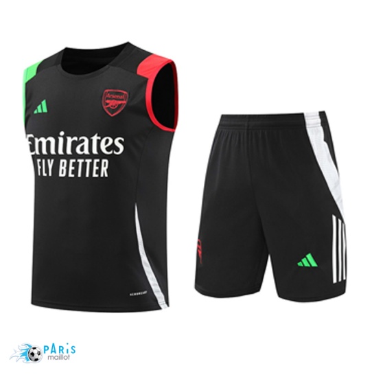 Soldes Maillot Foot Training Foot Arsenal Debardeur + Short noir 2024/25