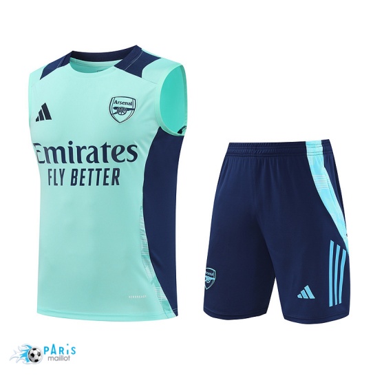 Nouveau Maillot Foot Training Foot Arsenal Debardeur + Short Bleu 2024/25