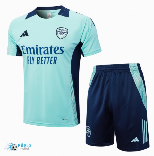 Flocage Maillot Foot Training Foot Arsenal + Short Bleu 2024/25