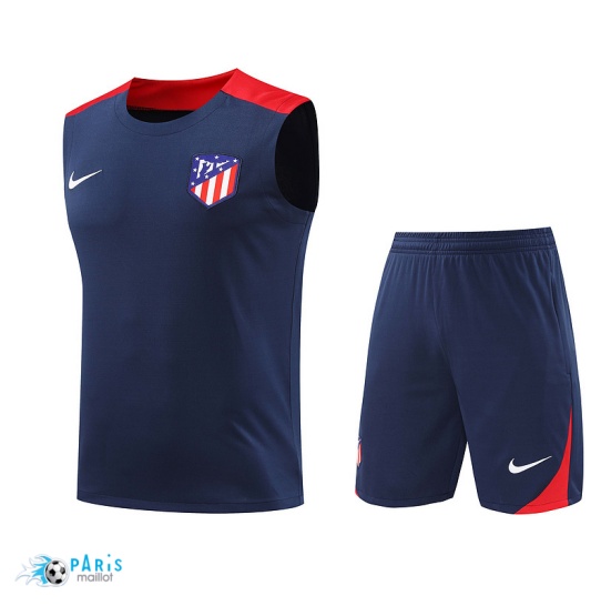 Prix Maillot Foot Training Foot Atletico Madrid Debardeur + Short Bleu marine 2024/25