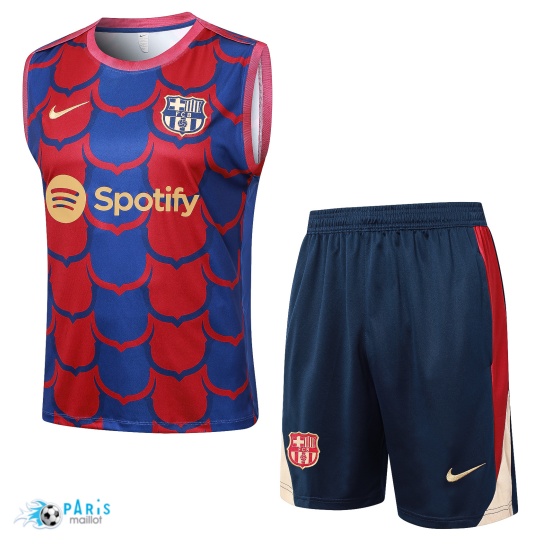 Acheter Maillot Foot Training Foot Barcelone Debardeur + Short rouge 2024/25