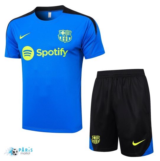 Nouveau Maillot Foot Training Foot Barcelone + Short Bleu 2024/25