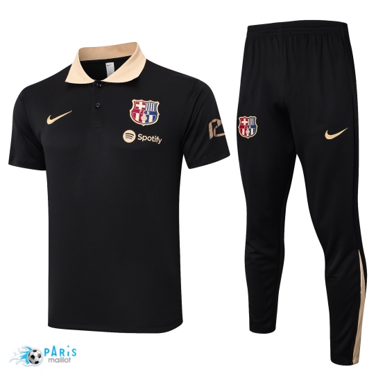 Flocage Maillot Foot Training Foot Barcelone Polo + Pantalon noir 2024/25