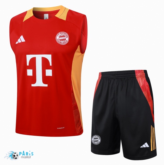 Soldes Maillot Foot Training Foot Bayern Munich Debardeur + Short rouge 2024/25