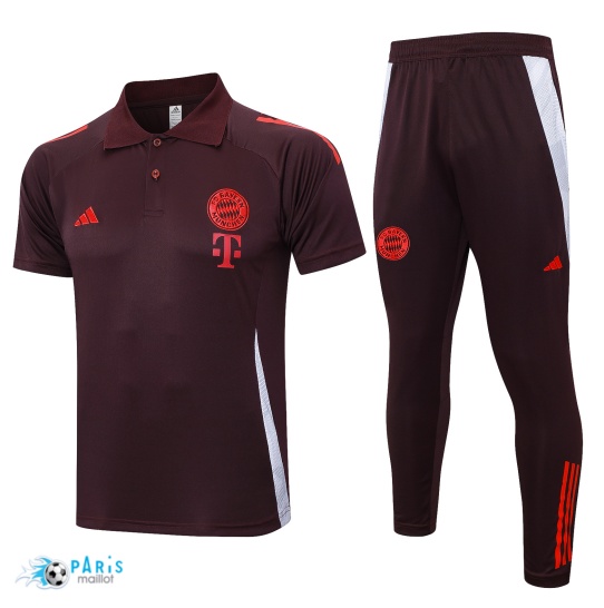 Créer Maillot Foot Training Foot Bayern Munich Polo + Pantalon brun 2024/25