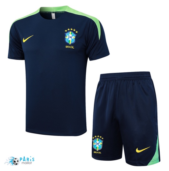 Prix Maillot Foot Training Foot Brésil + Short bleu marine 2024/25