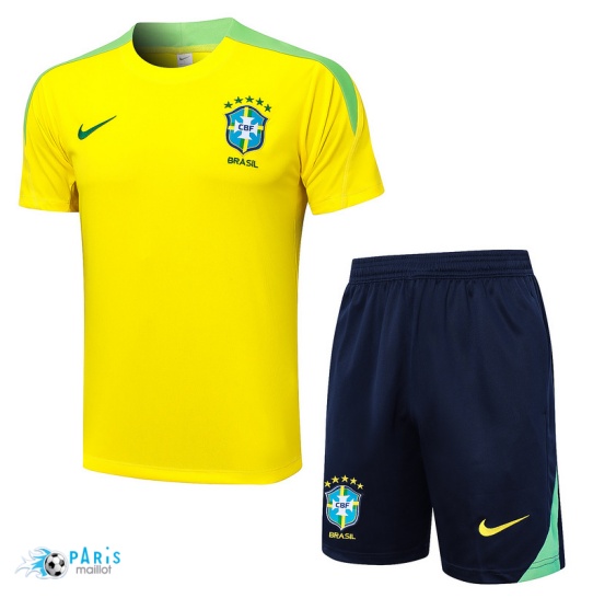 Achat Maillot Foot Training Foot Brésil + Short jaune 2024/25