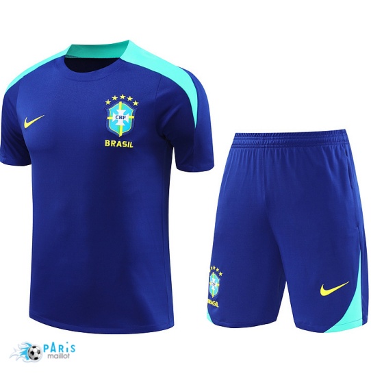 Créer Maillot Foot Training Foot Brésil + Short Bleu 2024/25