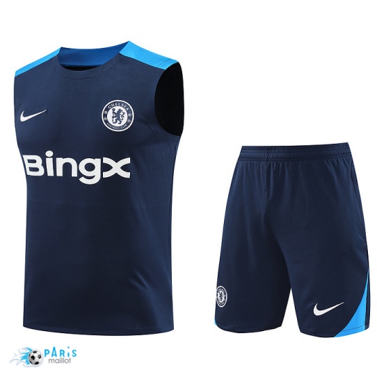 Marque Maillot Foot Training Foot Chelsea Debardeur + Short Bleu marine 2024/25