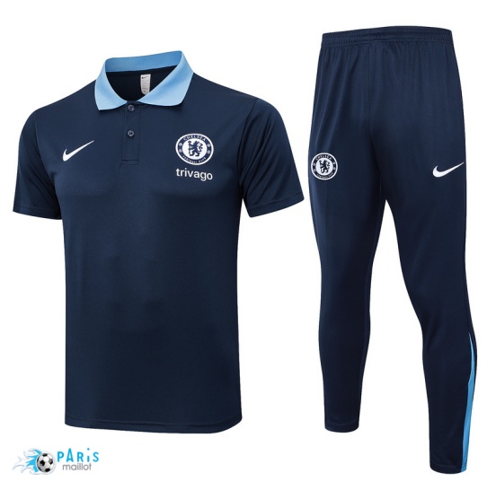 Acheter Maillot Foot Training Foot Chelsea Polo + Pantalon Bleu marine 2024/25